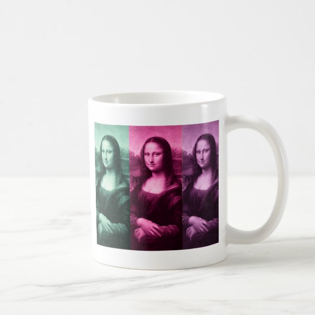 Caneca De Café Mona Lisa Green Pink Purple (Direita)