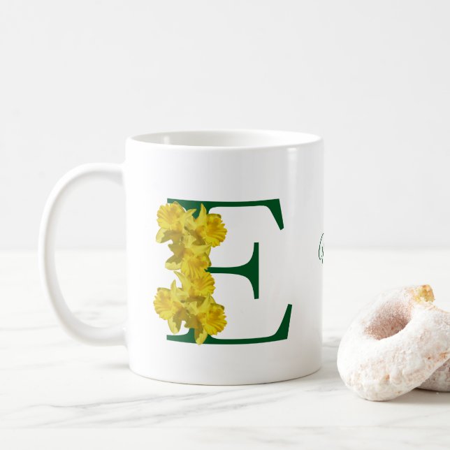 Caneca De Café Monalograma de Narciso Inicial E Personalizado (Com Donut)