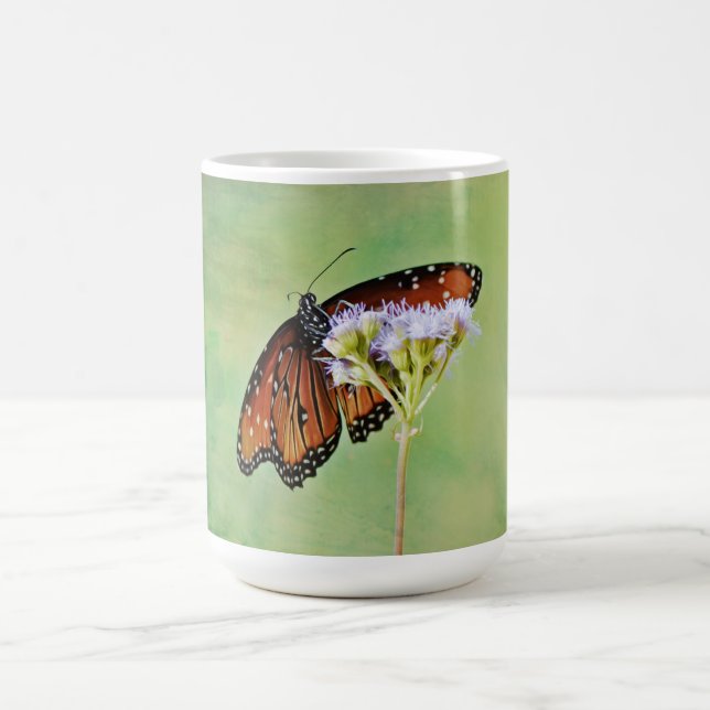 Caneca De Café Monarca Borboleta Cardíaca Taça de Arte Natural (Centro)