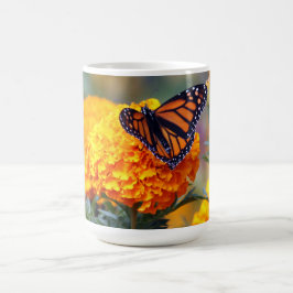 Caneca De Café Monarch Butterfly Marigold Foto