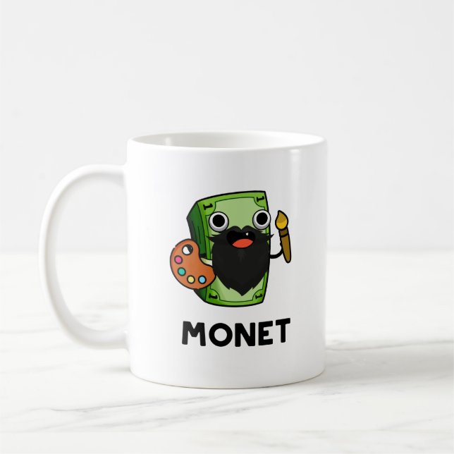 Caneca De Café Monet Cute Artist Money Pun (Esquerda)