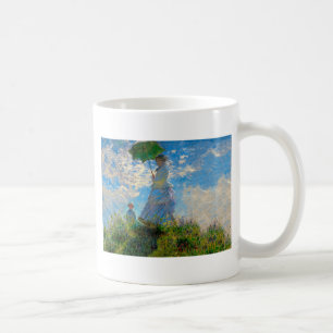 Caneca De Café Monet Parasol Woman Painting Trabalho de arte