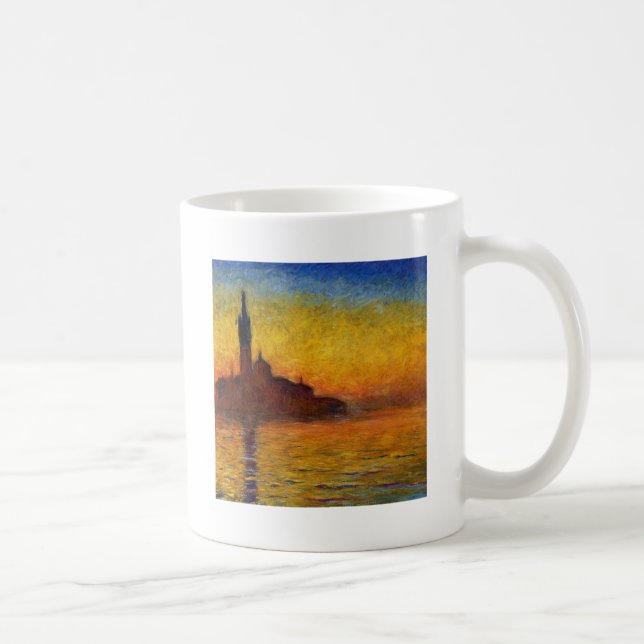 Caneca De Café Monet Sunset Veneza Impressionismo Colorido Arte (Direita)