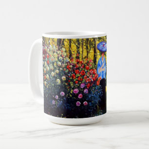 Caneca De Café Monet Woman com Parasol no Jardim