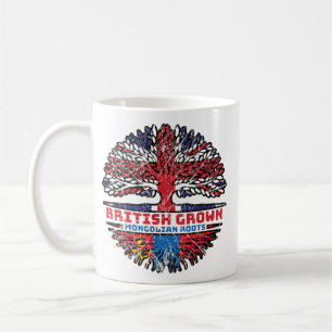 Caneca De Café Mongólia Mongólia British Tree Roots Flag