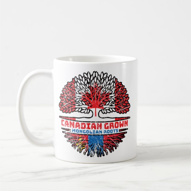 Caneca De Café Mongólia Mongólia Canadá, Bandeira das Raízes das  (Esquerda)