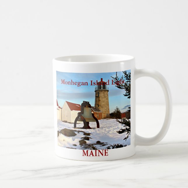Caneca De Café Monhegan Island Light, Maine (Direita)