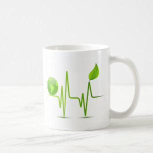 CANECA DE CAFÉ MONITOR DE CORAÇÃO DA TERRA DO PLANETA