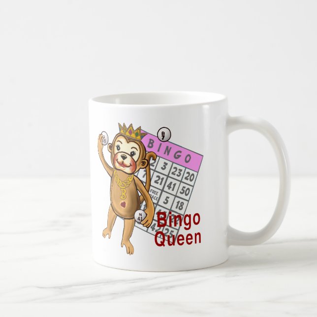 Caneca De Café Monkey Bingo Queen Mug (Direita)