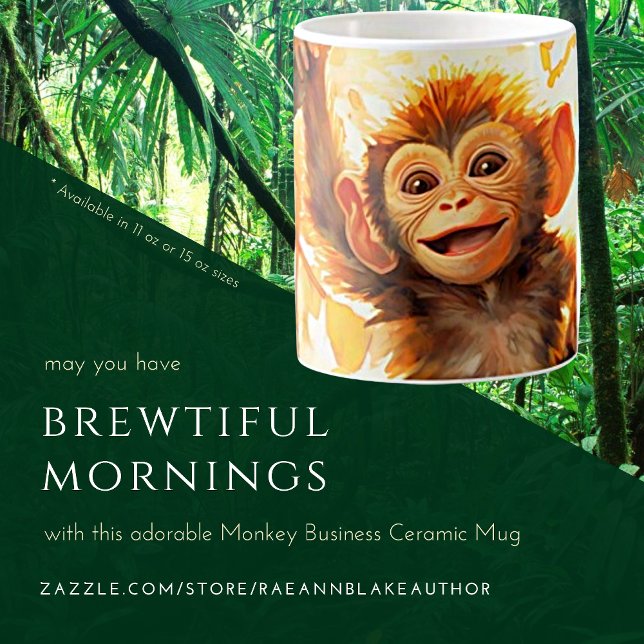 Caneca De Café Monkey Business Cerâmica Mug (Criador carregado)