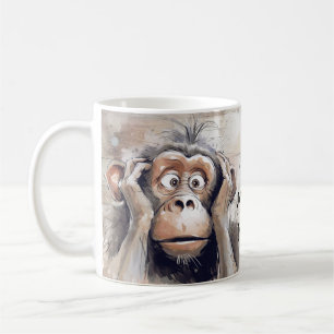 Caneca De Café Monkey Quirky Crazy Cartoon