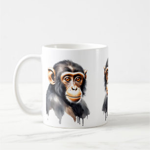 Caneca De Café Monkey Willife & Nature Water Color Set