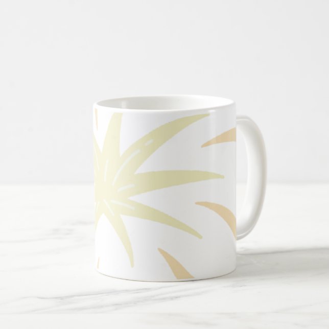 Caneca De Café Monochromatic Doodle Burst (Frente Esquerda)