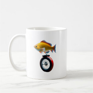 Caneca De Café Monociclo elétrico de peixe
