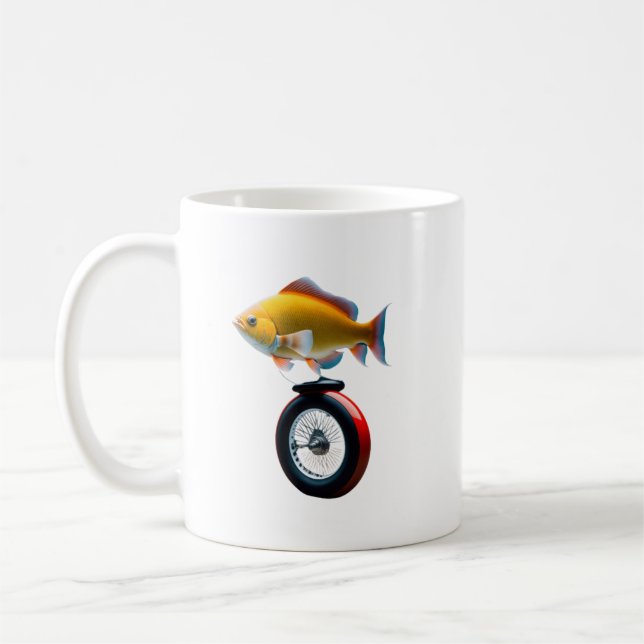 Caneca De Café Monociclo elétrico de peixe (Esquerda)