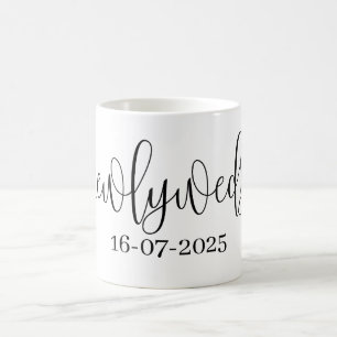 Caneca De Café Monocromática Personalizada Data Casamentos