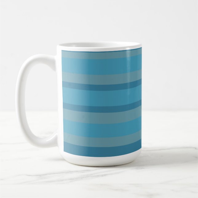 Caneca De Café Monocromático listrado de azul (Esquerda)