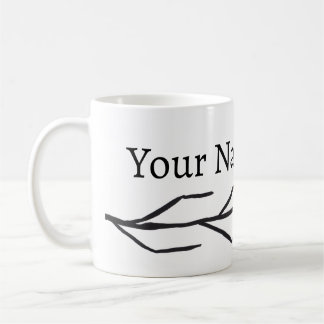 Caneca De Café Monocromo Ramo de Tinta Patterna