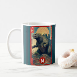 Caneca De Café Monogram Lizard Monster Retro Bold Cool