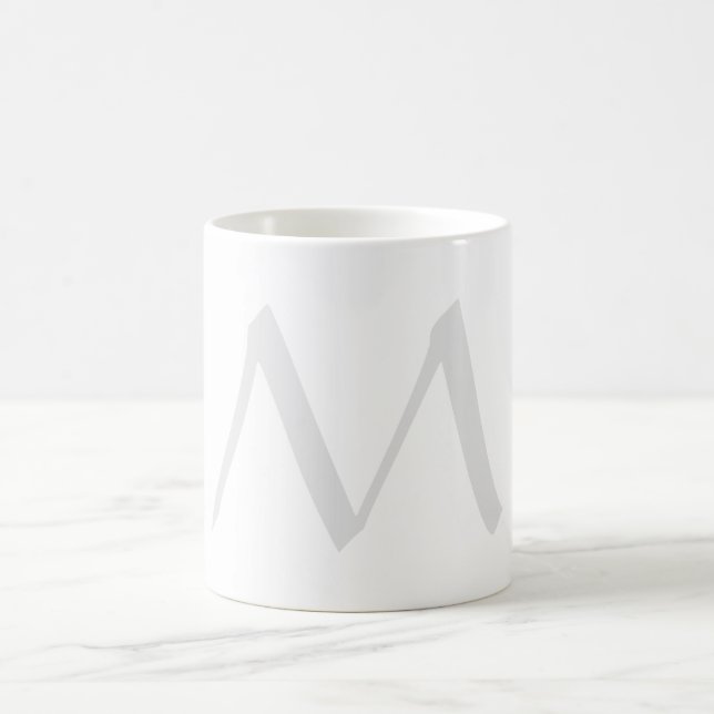 Caneca De Café Monogram Modern Simple Minimalist Plain (Centro)
