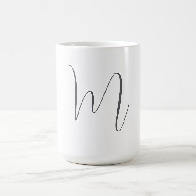Caneca De Café Monogram Modern Simple Minimalist Plain (Centro)
