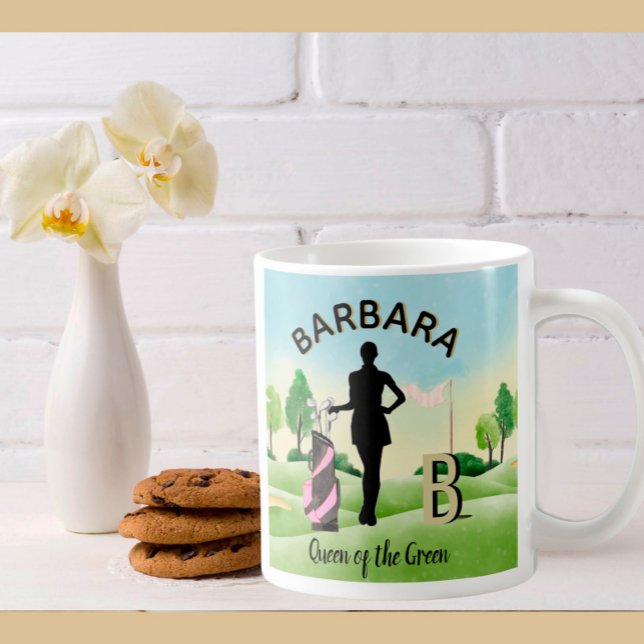 Caneca De Café Monograma 3D de Golf Gal Clubs (Criador carregado)