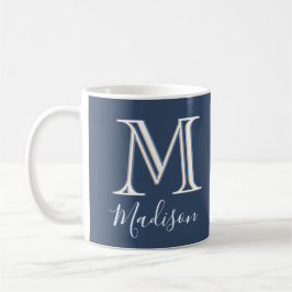 Caneca De Café Monograma 3D do Nome Personalizado Moderno do Na m