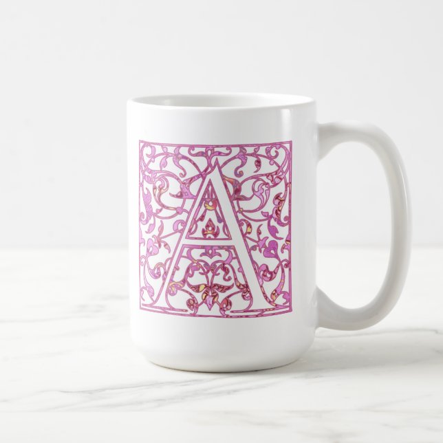 Caneca De Café Monograma A Rosa Filigrana (Direita)