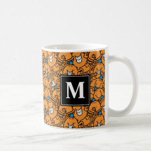 Caneca De Café Monograma alaranjado do teste padrão   das cóceg