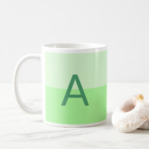 Caneca De Café Monograma alfabético verde
