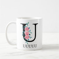 Monograma Aquarela Letra Única Personalizada U