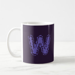 Caneca De Café Monograma assustador Roxo em Roxo