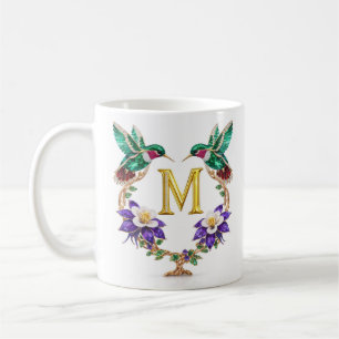 Caneca de Café Monograma Beija-Flor Luxuosamente J