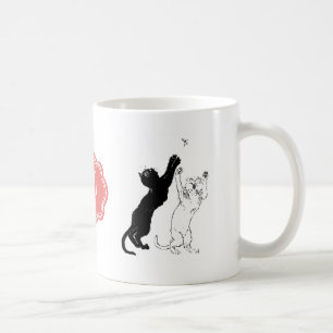 Caneca De Café Monograma Black Cat Art Nouveau Chat Noir Steinlen