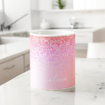 Caneca De Café Monograma Brilho Rosa Dourado Roxo Arco-Íris Paste<br><div class="desc">Arco-Íris Pastel - Monograma de Nome e Inicial em Metal Folheado Falso Laranja, Dourado, Rosa Bege com Brilho Metálico e Faísca em Xícara ou Caneca de Café. Isso faz o presente perfeito para sweet 16, casamento, chá de noiva, aniversário de casamento, chá de bebê ou festa de despedida de solteira...</div>