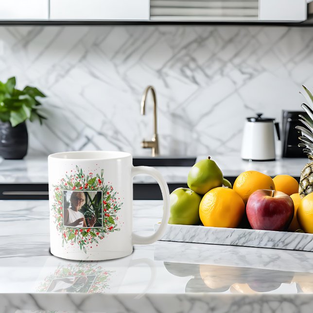 Caneca De Café Monograma - Carta de Natal Vermelho - Café Mug (Criador carregado)