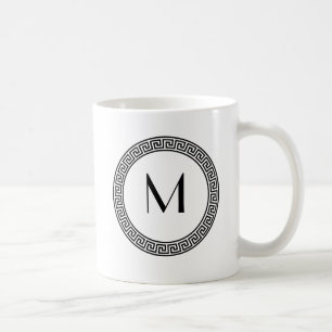 Caneca De Café Monograma chave grego do design