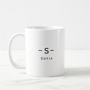Caneca De Café Monograma chic preto