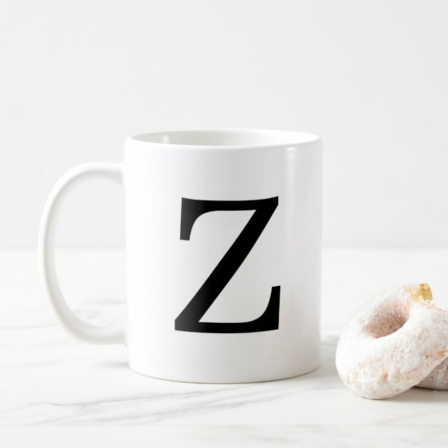 Caneca De Café Monograma Clássico Z inicial Mug, 11 oz (Com Donut)