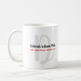 Caneca De Café monograma com nome e mensagem em branco