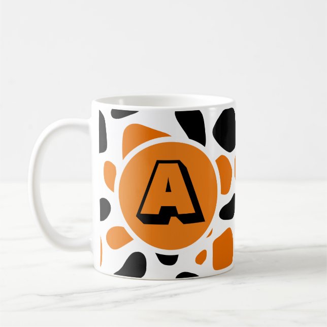 Caneca De Café Monograma com padrão animal (Esquerda)