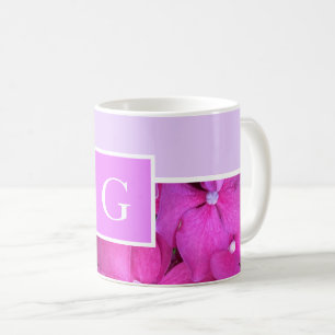Caneca De Café Monograma cor-de-rosa brilhante