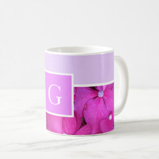 Caneca De Café Monograma cor-de-rosa brilhante