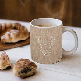 Caneca De Café Monograma da família agrícola russa personalizado