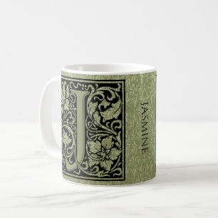 Caneca De Café Monograma da letra da letra J primeiro
