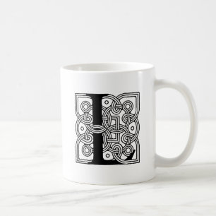 Caneca De Café Monograma da Letra L com Impressão de Nó Celta Vin