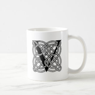 Caneca De Café Monograma da Letra V Impressão de Nó Celta Vintage