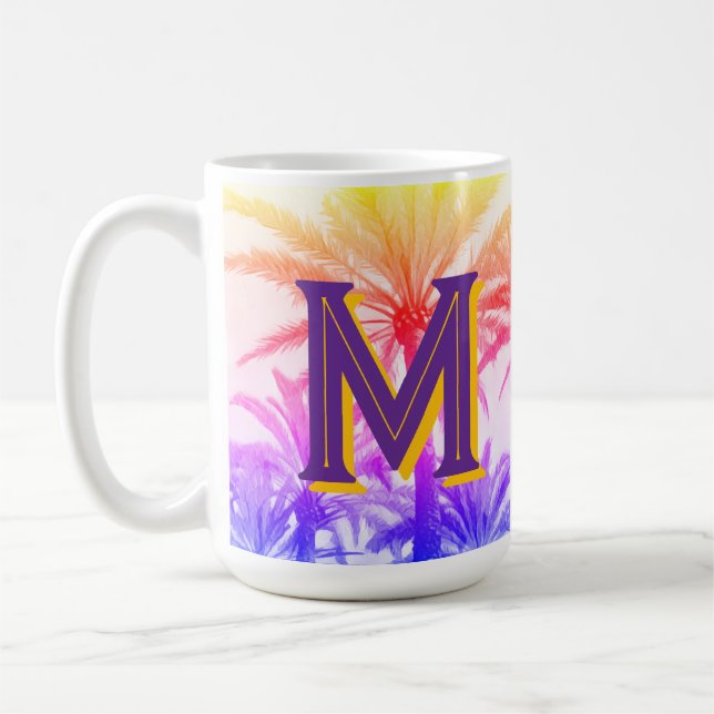 Caneca De Café monograma da palmeira (Esquerda)