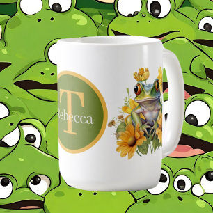 Caneca De Café monograma de adição de sapo