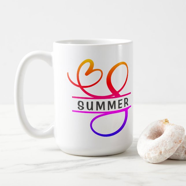 Caneca De Café Monograma de Café Personalizado em Monograma - Let (Com Donut)